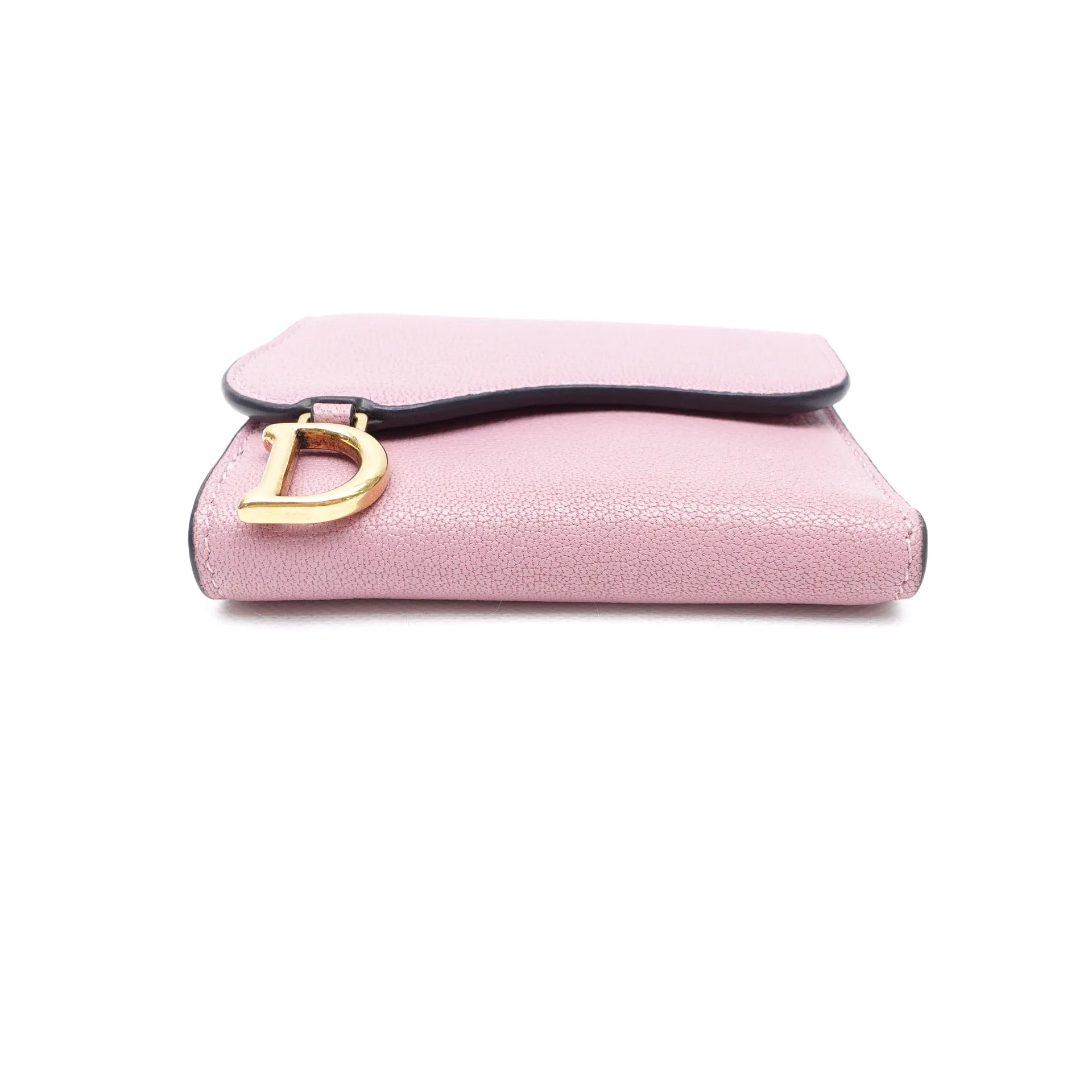 PRE-OWNED Pink Lotus Saddle Short Wallet