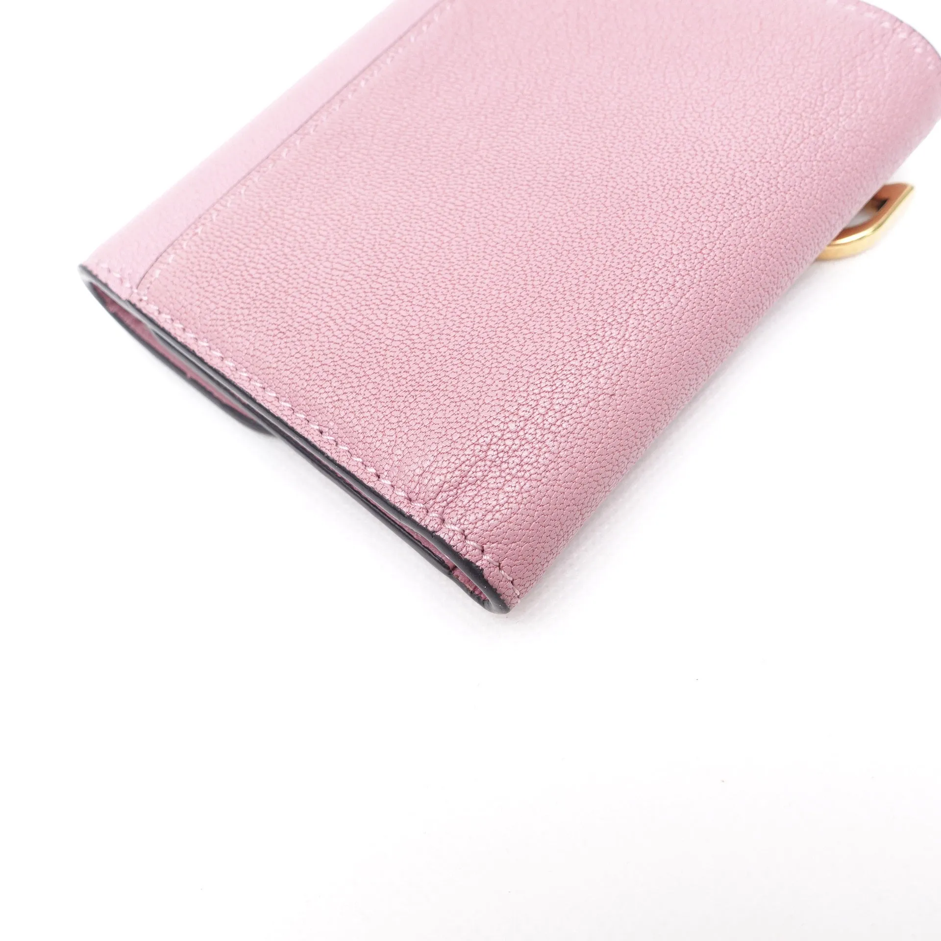 PRE-OWNED Pink Lotus Saddle Short Wallet