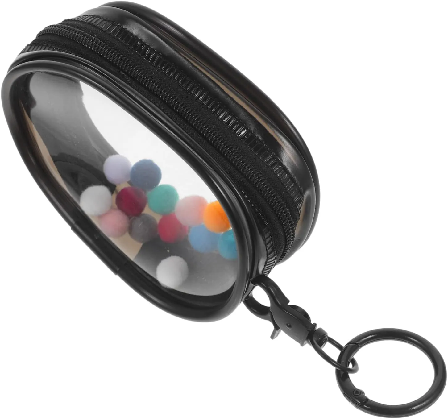 PRETYZOOM Portable Doll Display Bag Keychain Zipper High Transparency PVC Travel Bag for Collectibles