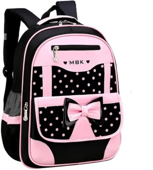 Princess Bow Girls Backpack Elementary School Bag Kids School Travel Bag