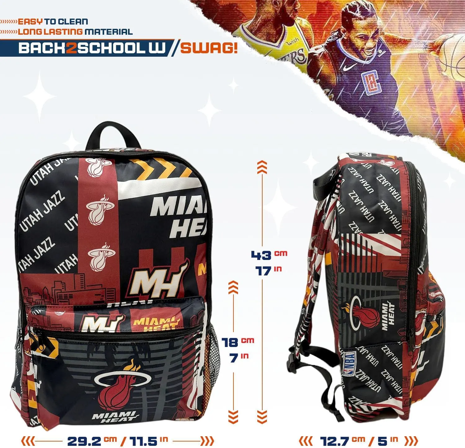 Pro Specialties Group Miami Heat Dwade Utah B2S Backpack TM1883