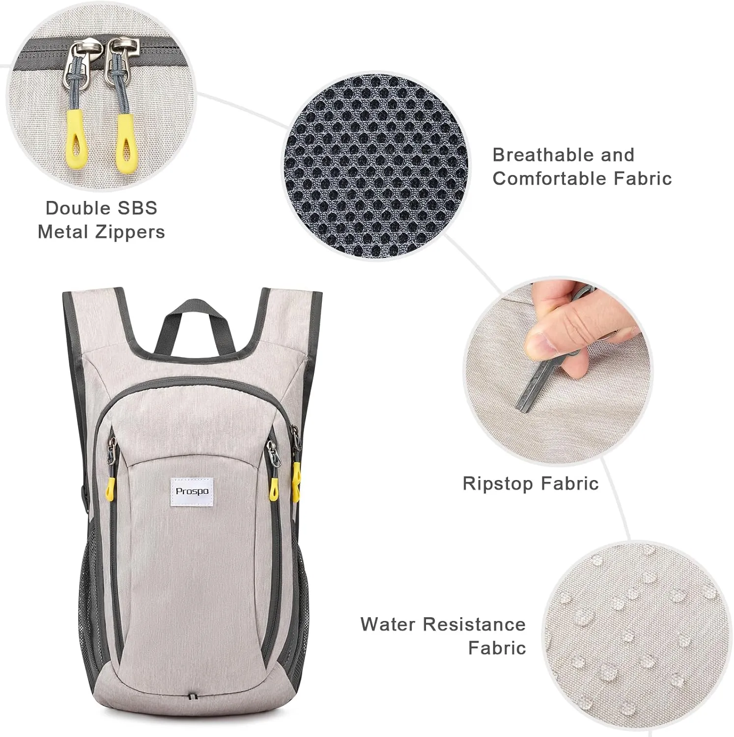 Prospo 12L Hiking Backpack Small Lightweight Travel Backpack for Women Men Casual Foldable Shoulder Bag