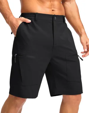Pudolla Men's Hiking Cargo Shorts 9" Lightweight Stretch Travel Work Shorts for Men Outdoor Casual with 5 Pockets