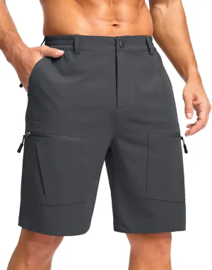 Pudolla Men's Hiking Cargo Shorts 9" Lightweight Stretch Travel Work Shorts for Men Outdoor Casual with 5 Pockets