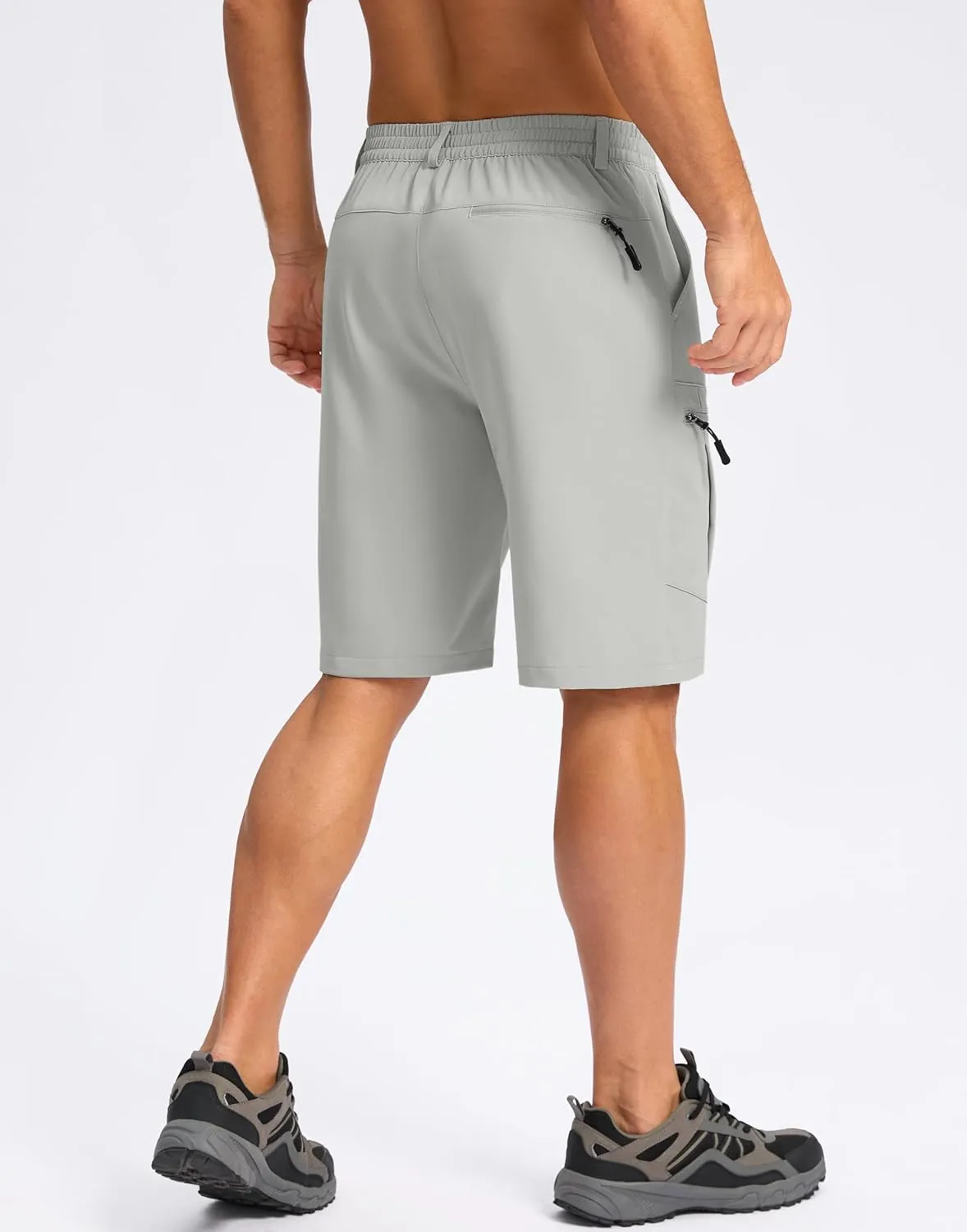 Pudolla Men's Hiking Cargo Shorts 9" Lightweight Stretch Travel Work Shorts for Men Outdoor Casual with 5 Pockets