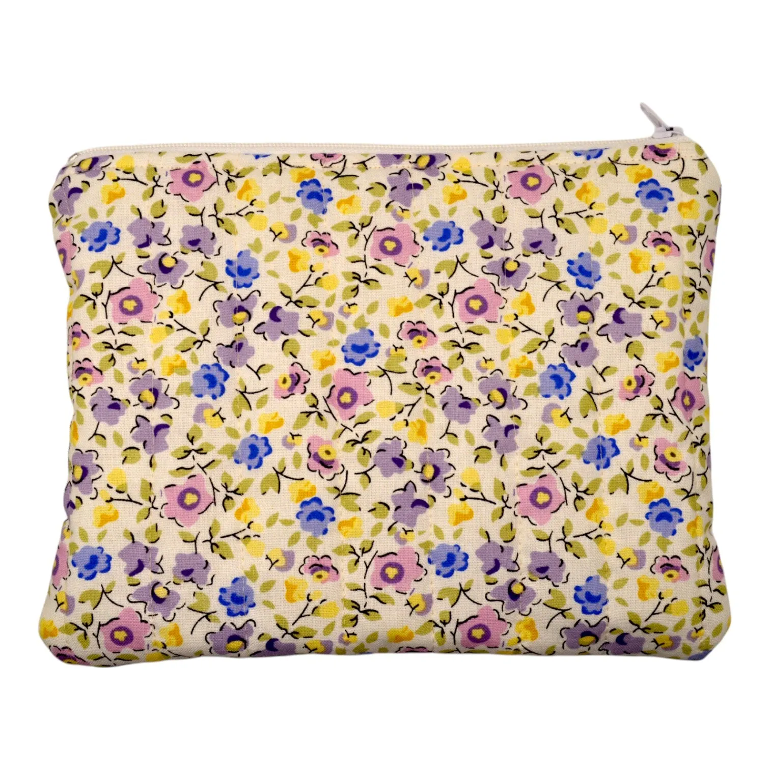 Purple Flower Mini Puff Pouch- Large