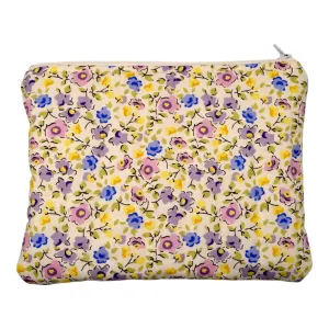 Purple Flower Mini Puff Pouch- Large