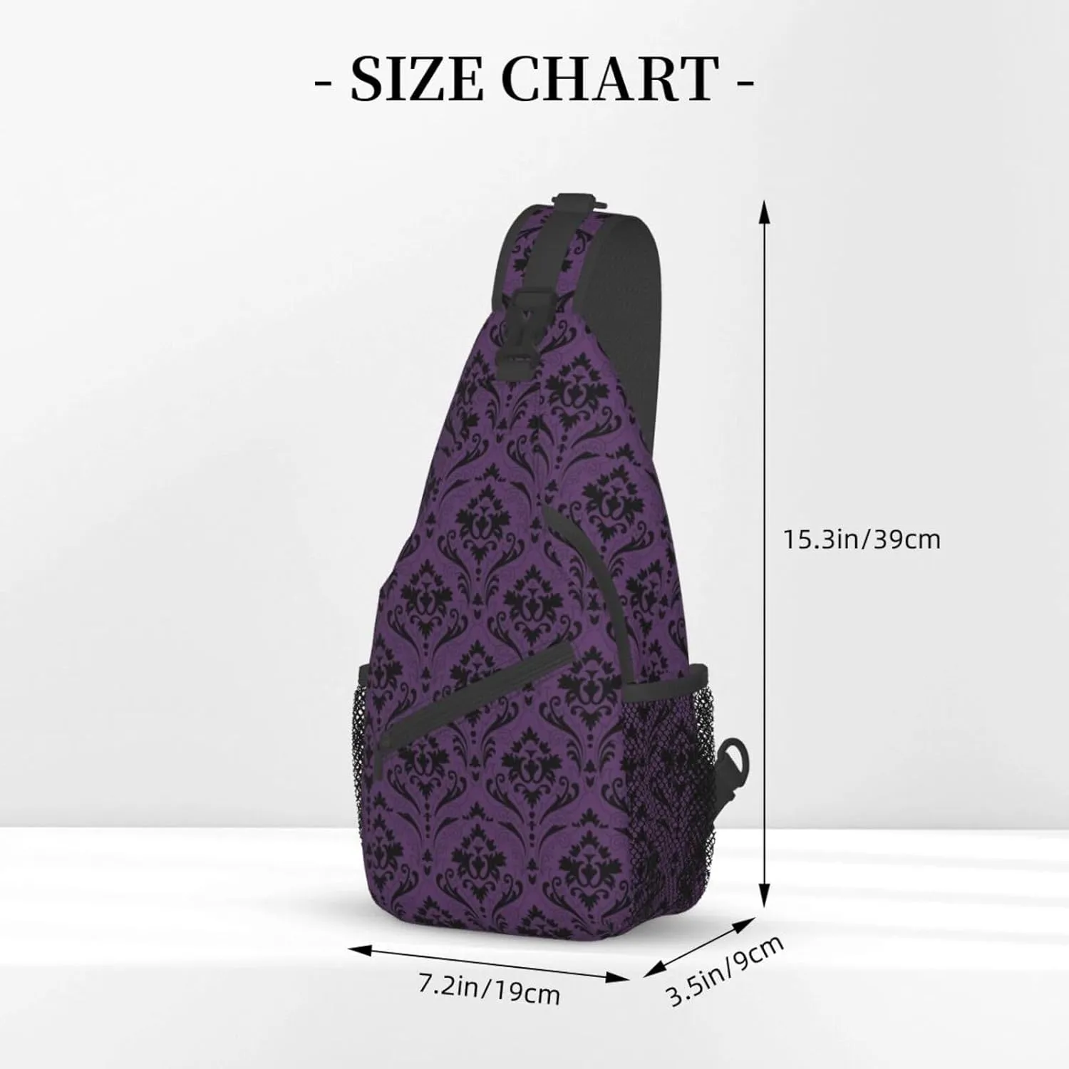 Purple Ornament Pattern Sling Backpack Chest Bag Crossbody Shoulder Bag Gym Cycling Travel Hiking Daypack For Men Women