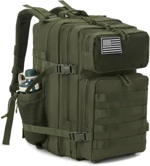 QT&QY 25L/35L/45L Military Tactical Backpack For Men Molle Daypack 3 Day Bug Out Bag Hiking Rucksack With Bottle Holder