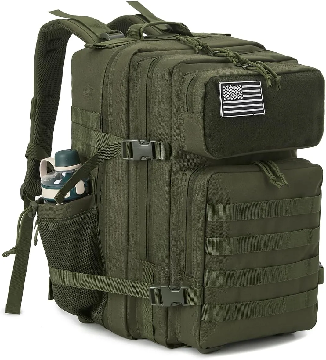 QT&QY 25L/35L/45L Military Tactical Backpack For Men Molle Daypack 3 Day Bug Out Bag Hiking Rucksack With Bottle Holder