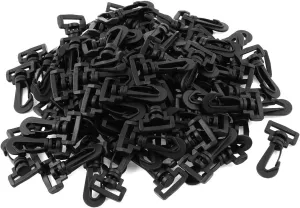 Qtqgoitem Plastic Bag Strap Swivel Rotary Snap Hooks 20mm 100pcs Black (model: 327 671 64f 221 f31)