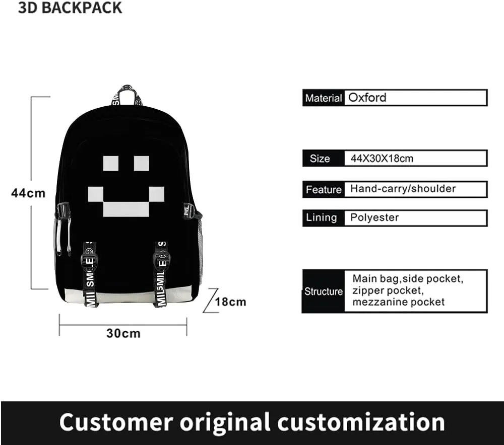 Quackity From Las Nevadas Merch Backpack Cosplay Backpack Three Piece Travel Backpack (Backpack1)