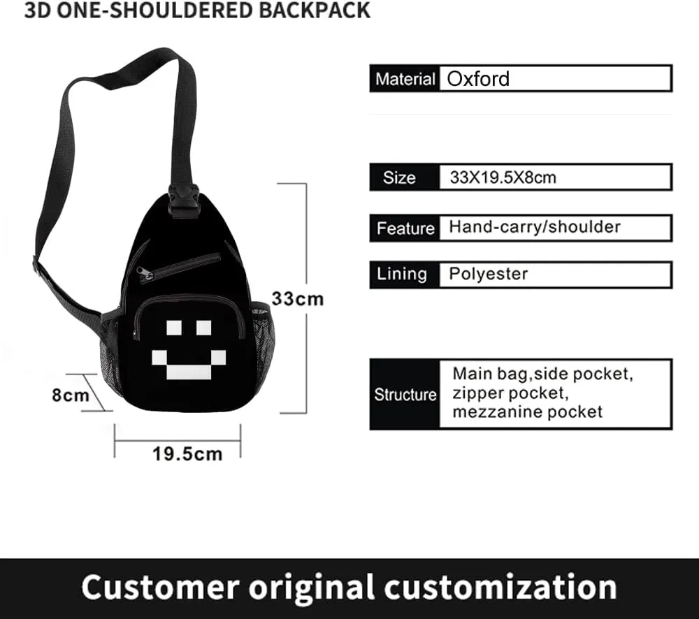Quackity From Las Nevadas Merch Backpack Cosplay Backpack Three Piece Travel Backpack (Chest bag)
