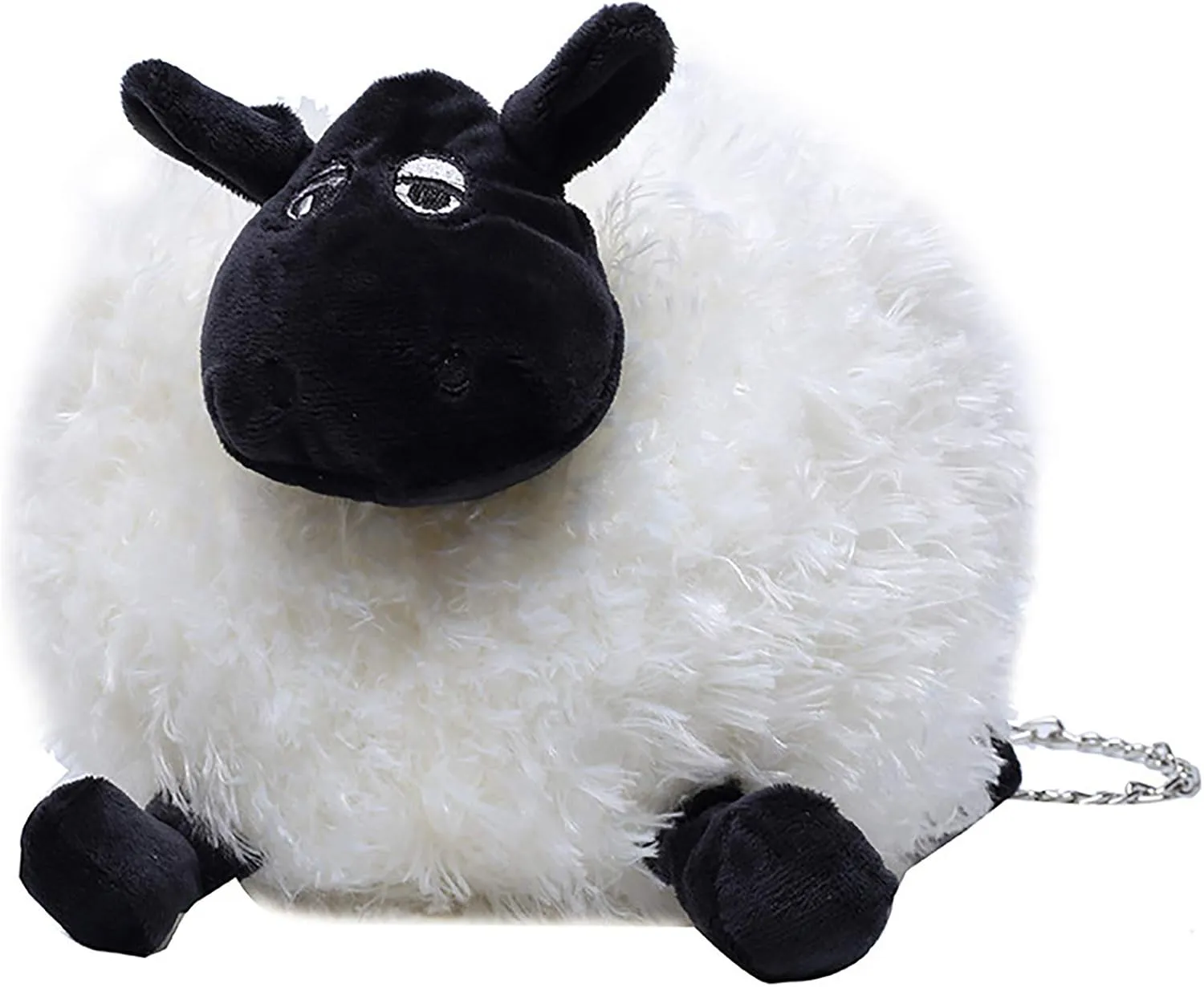 QZUnique Plush Penguin Purse for Women Fluffy Novelty Handbag Kawaii Crossbody Shoulder Bag Chain Wallet Sheep Chick Bear