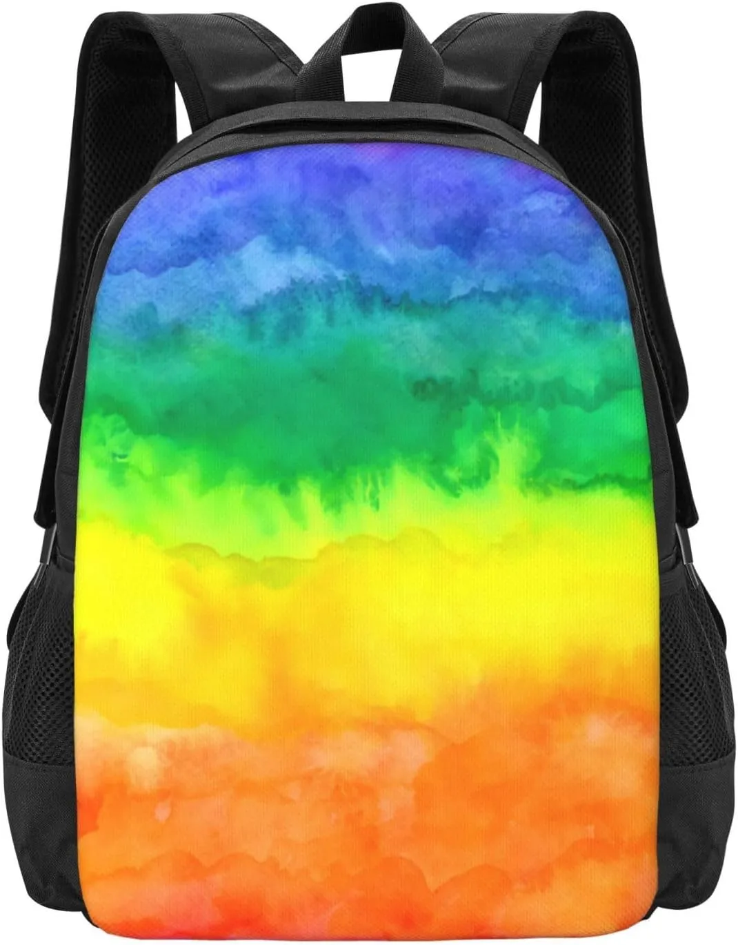 Rain-Bow Water-Color Wash Lightweight Packable Backpack Travel Casual Hiking Daypack Foldable Backpack For Men Women