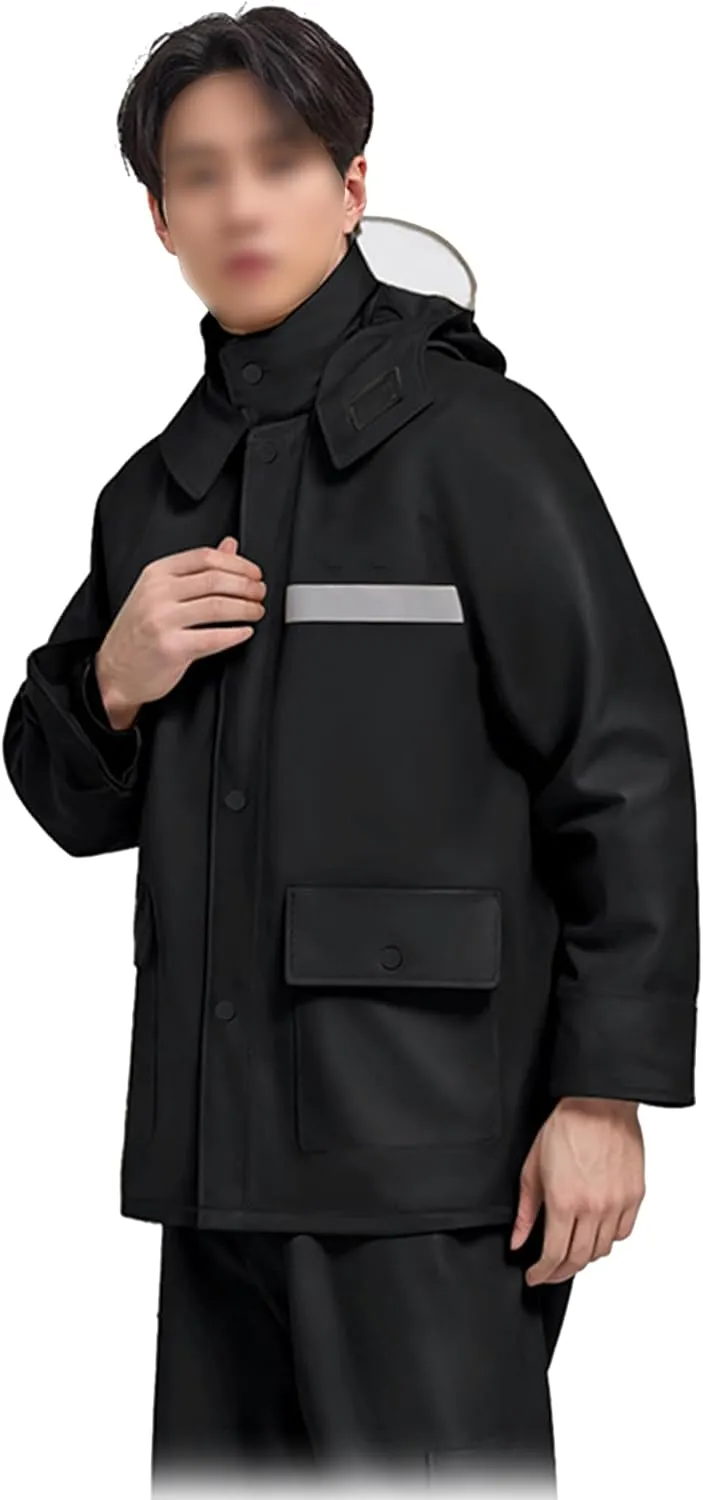 Rain Suit, Breathable Waterproof Jacket and Pant Set Men Women Reflective Rain Gear for Working Cycling Camping