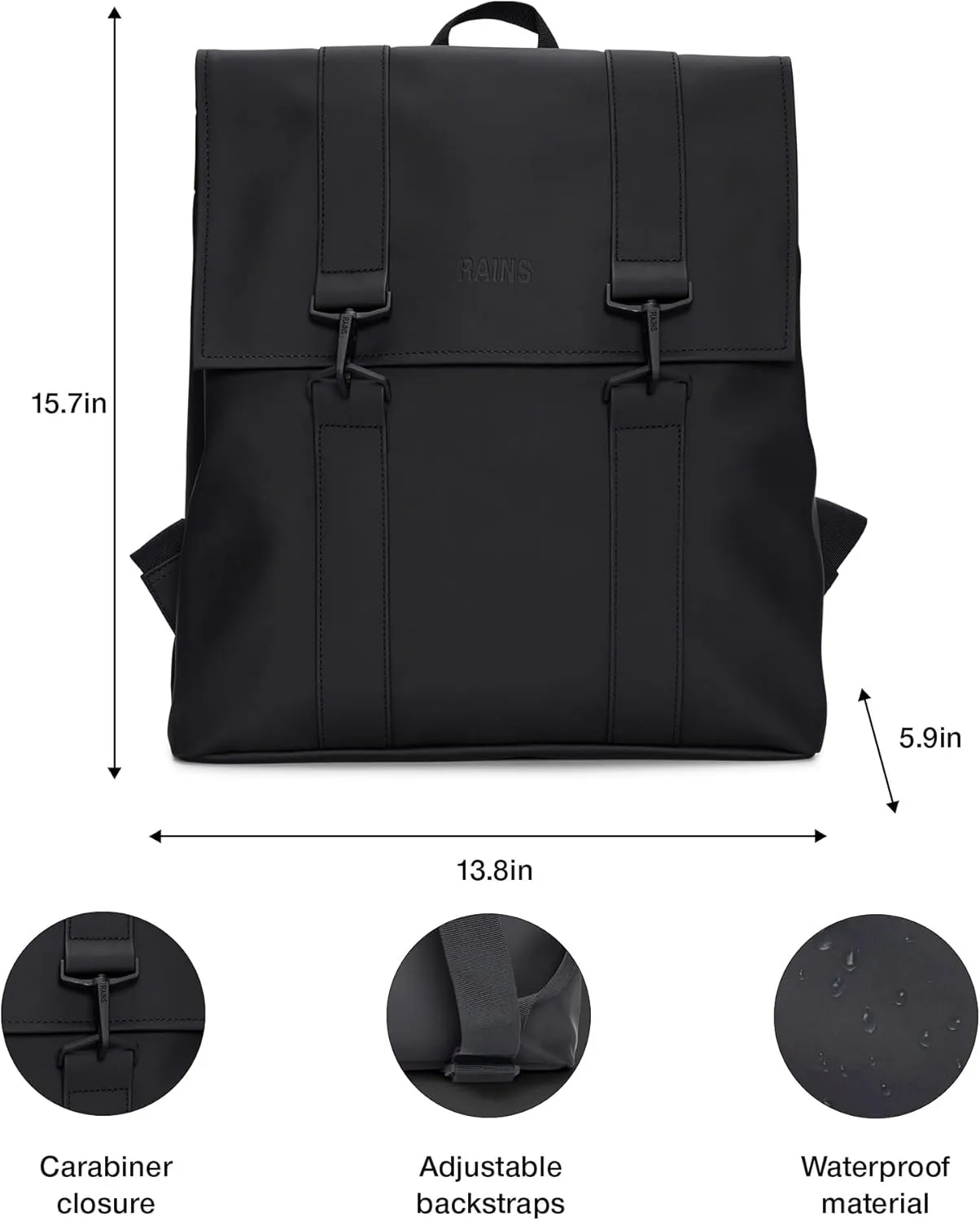 RAINS MSN Bag - 01 - Black
