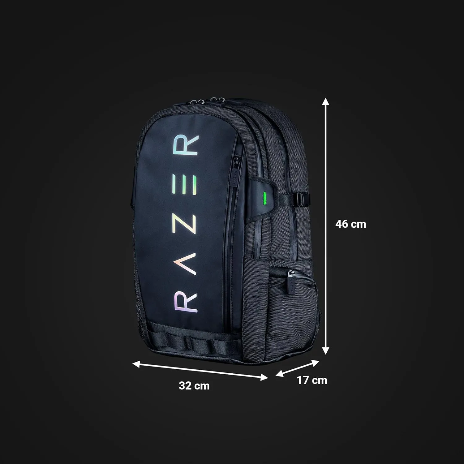 Razer Rogue v3 16" Gaming Laptop Backpack: Travel Carry On Computer Bag - Tear and Water Resistant - Mesh Side Pocket - Fits 16 inch Notebook - Chromatic
