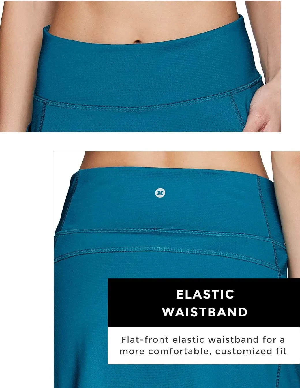 RBX Active Women's Fashion Stretch Knit Flat Front Golf/Tennis Athletic Skort with Attached Bike Short and Pockets