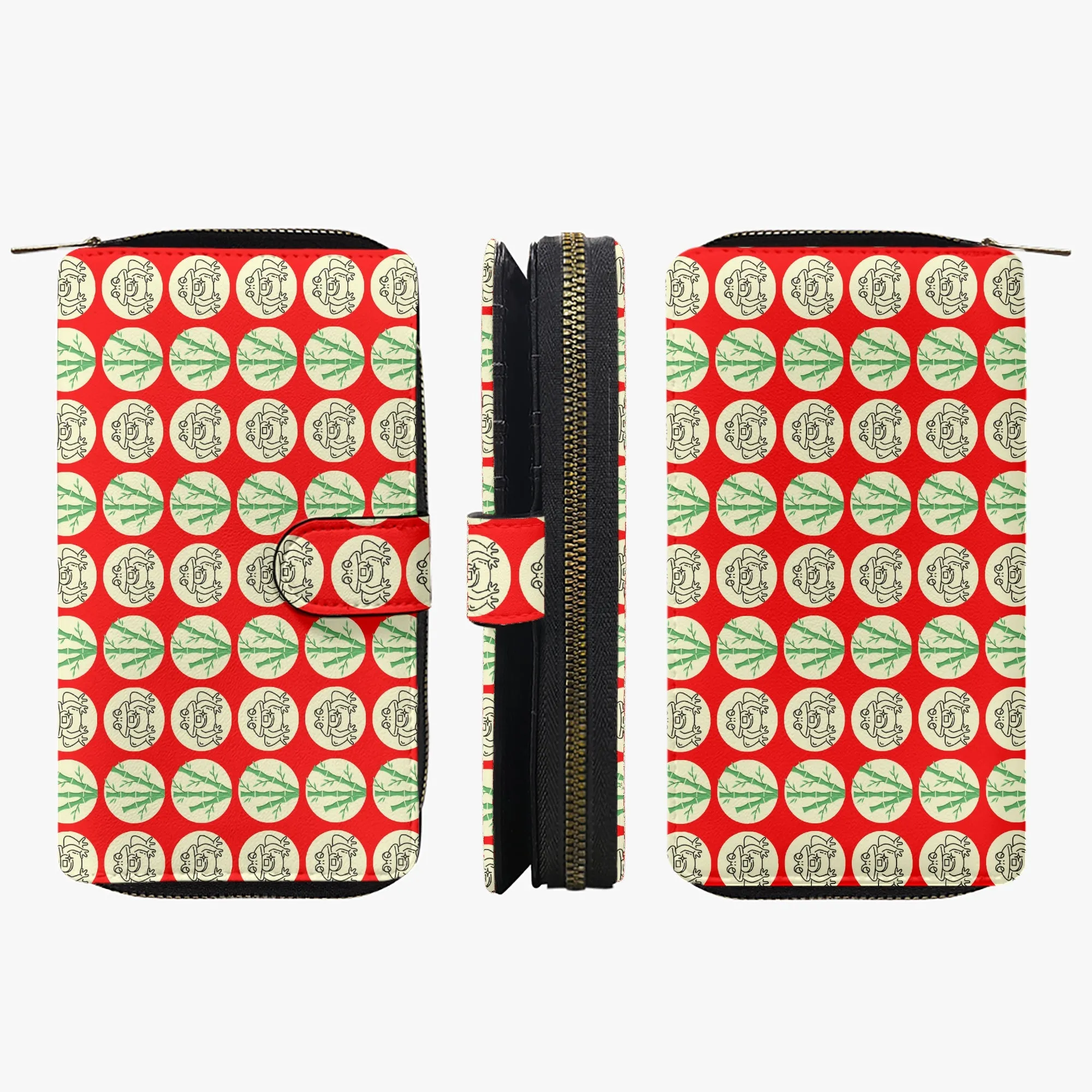 Red Fengshui Money Frog Long Flap Wallet