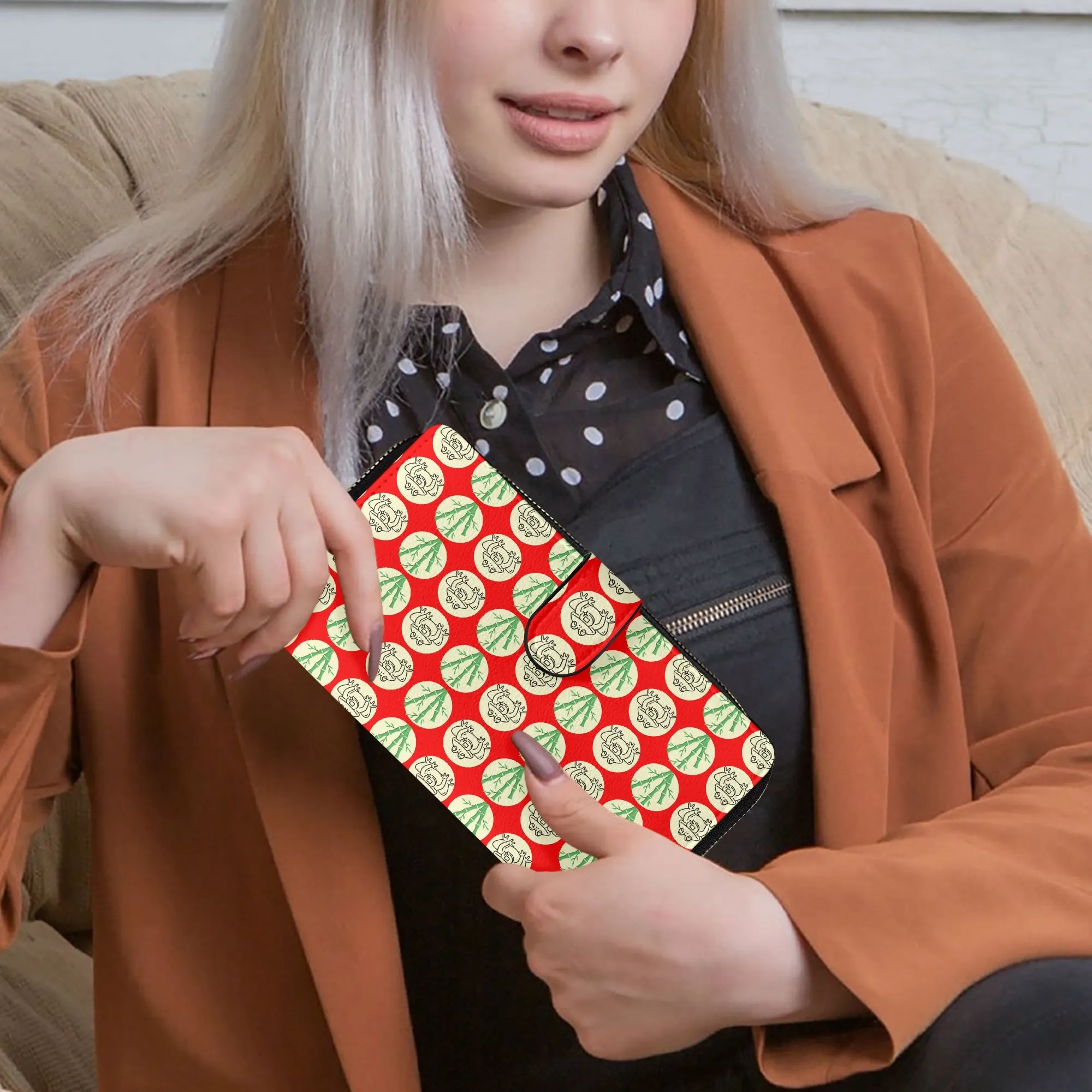 Red Fengshui Money Frog Long Flap Wallet