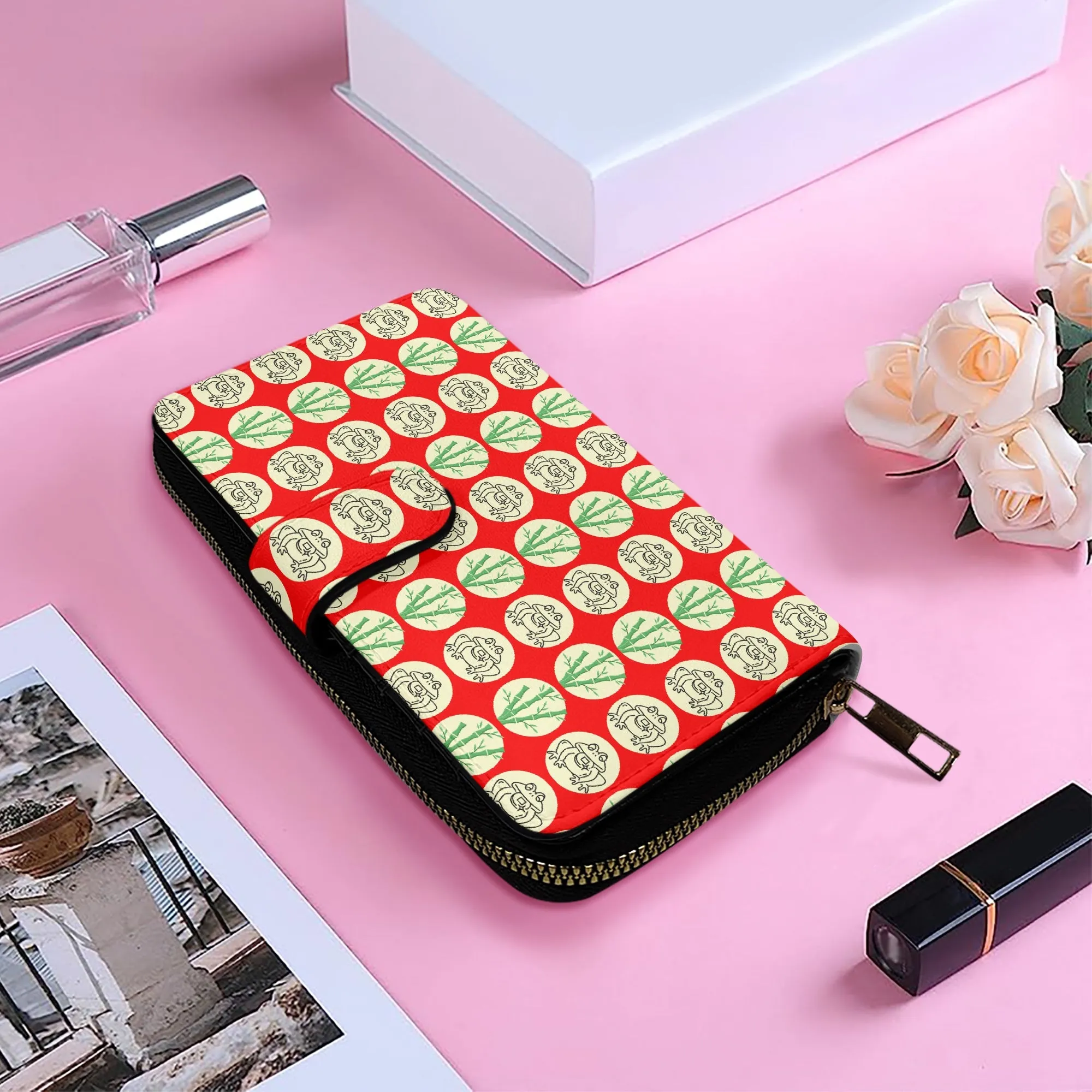 Red Fengshui Money Frog Long Flap Wallet