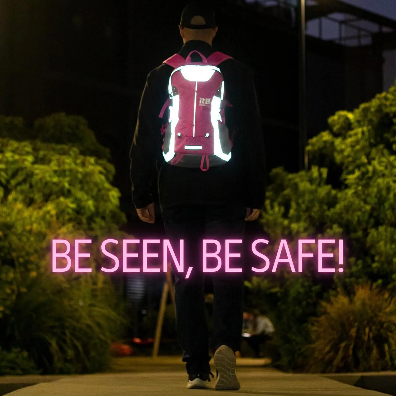 Reflective Motorcycle Backpack 35L, Lightweight Water-Resistant Daypack with Laptop Pocket for Commuting, Biking, and Daily Use – Pink