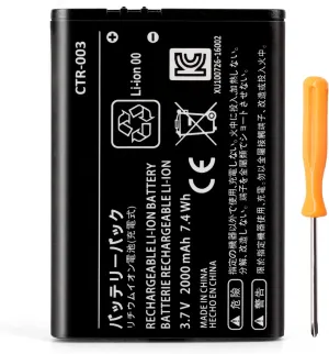 Replacement 3DS 2DS Battery: CTR-003 Compatible with for Nintendo Old 3DS, 2DS, 2DS XL Game Console Lithium-ion Battery with Tool (Not for New 3DS, 3DS XL)
