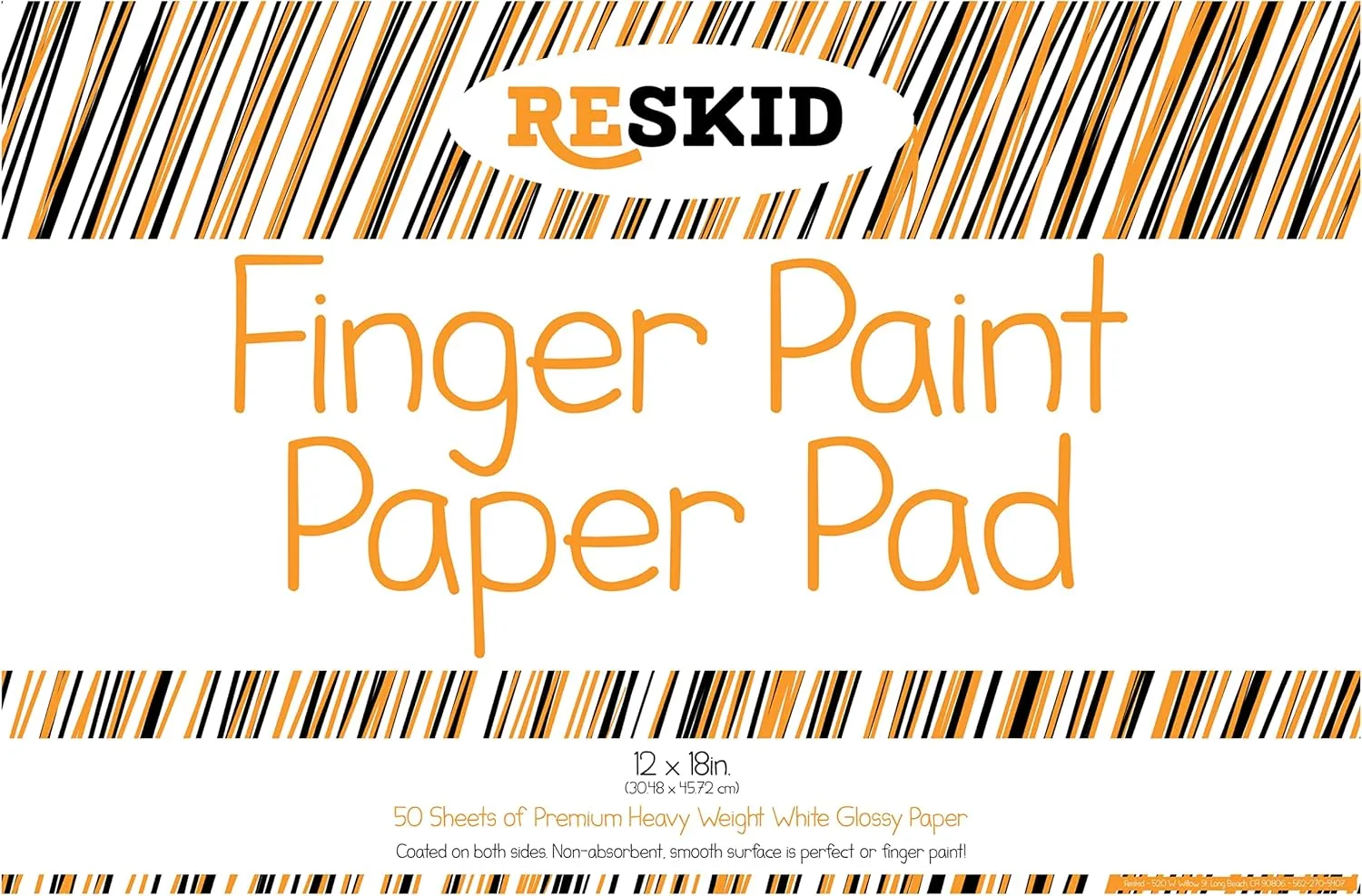 Reskid Large Finger Paint Paper Pad (12 x 18 inches) - 50 Sheets, 2-Pack - Kids Art Supplies, Fingerpaint Paper for Toddlers and Kids, Paint Pad for Kids, Kids Art Paper (12x18 (2PACK))