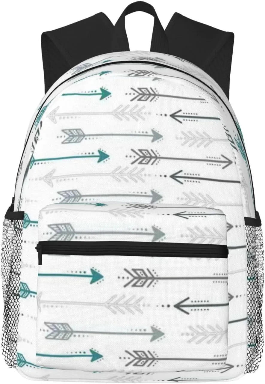 Retro Arrow Grey Teal Lightweight Packable Backpack Travel Casual Hiking Daypack Foldable Backpack For Men Women