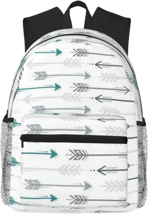 Retro Arrow Grey Teal Lightweight Packable Backpack Travel Casual Hiking Daypack Foldable Backpack For Men Women