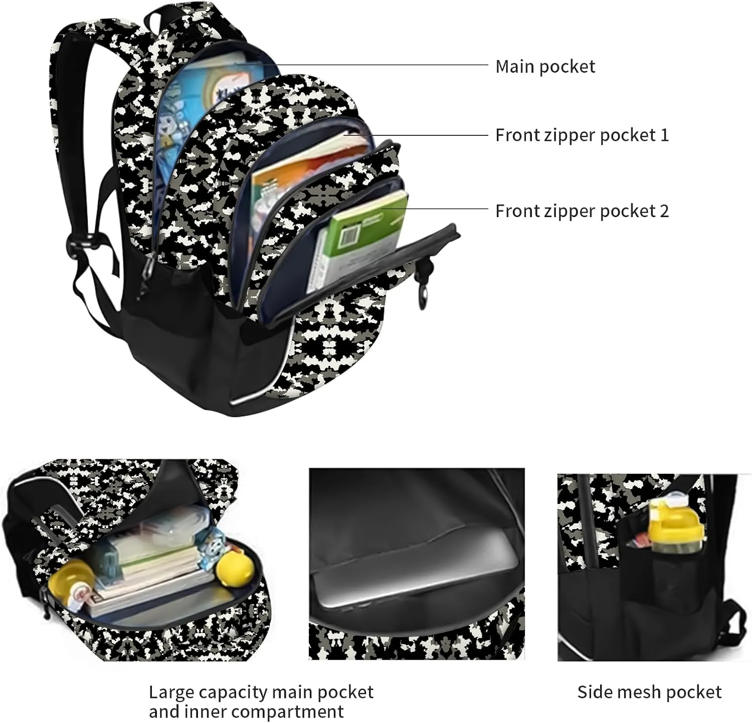 rickyh style School Backpack Travel Bag for Men & Women Lightweight College Back Pack with Laptop Compartmen