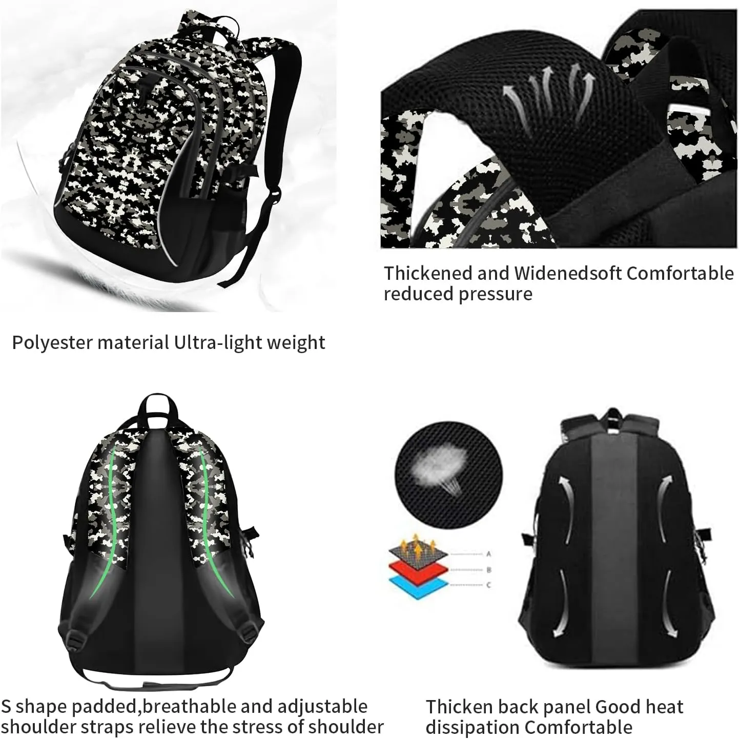 rickyh style School Backpack Travel Bag for Men & Women Lightweight College Back Pack with Laptop Compartmen