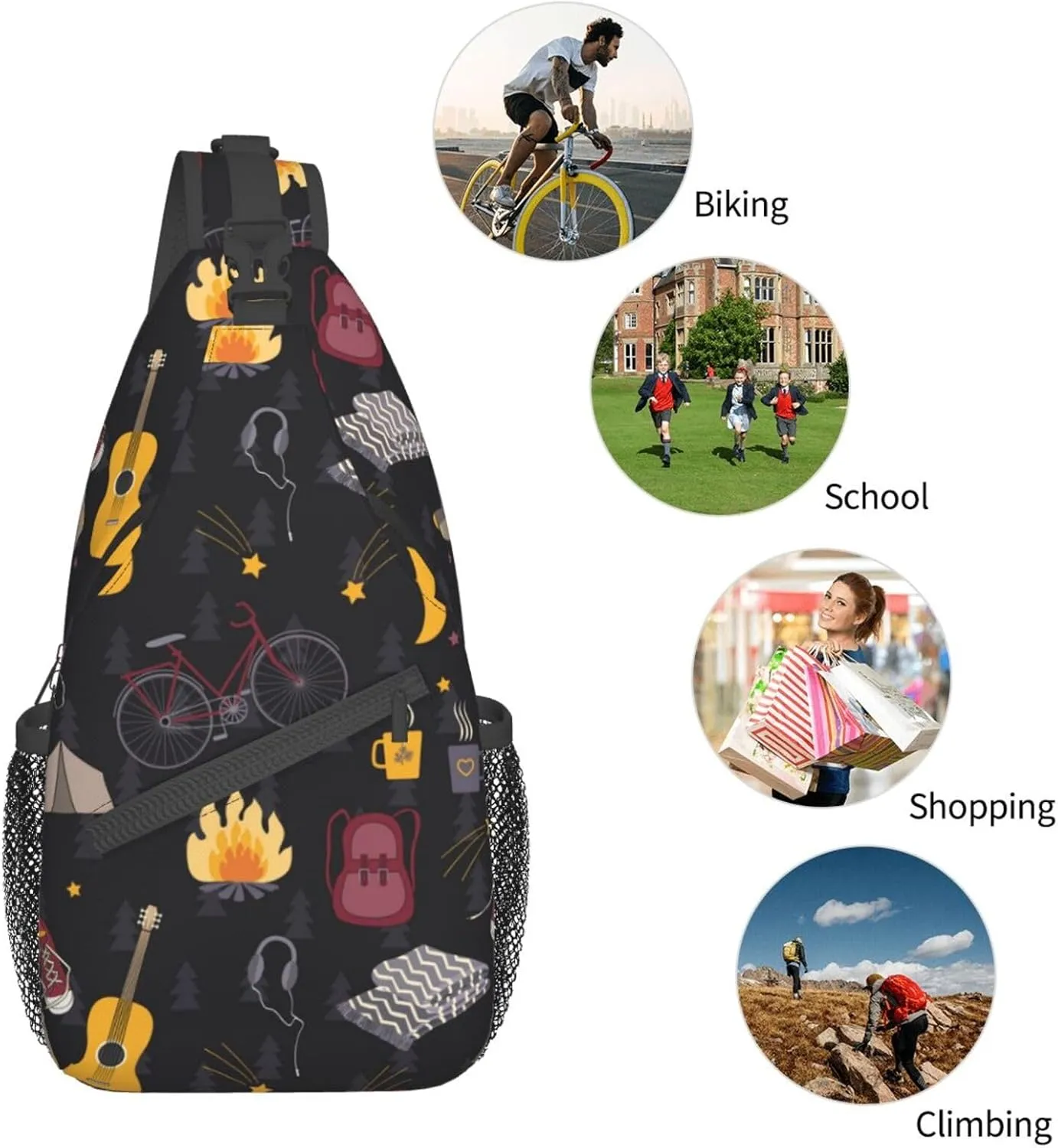 Riding Shoulder Bag Cycling Sling Backpack Daypack Casual Backpack Hiking Bag Hiking Backpack Bag