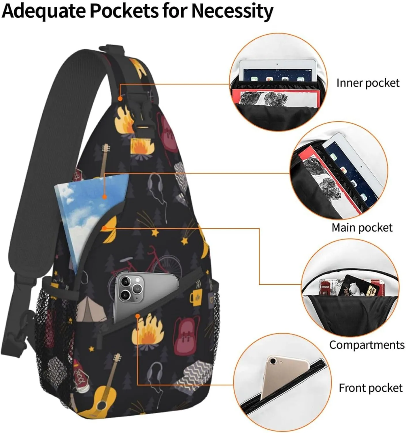 Riding Shoulder Bag Cycling Sling Backpack Daypack Casual Backpack Hiking Bag Hiking Backpack Bag