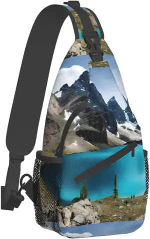 (Rocky Mountain) Crossbody Bag Men Lightweight Chest Backpack For Hiking Cycling Traveling Running