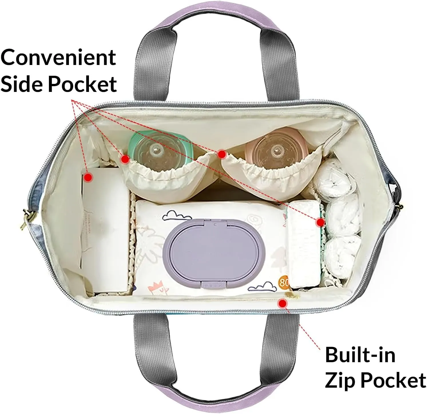 Rodeo Cowboy Light Purple Personalized Large Capacity Diaper Bags,Custom Name Backpack Casual Daypack Bag Nappy Bag Gifts