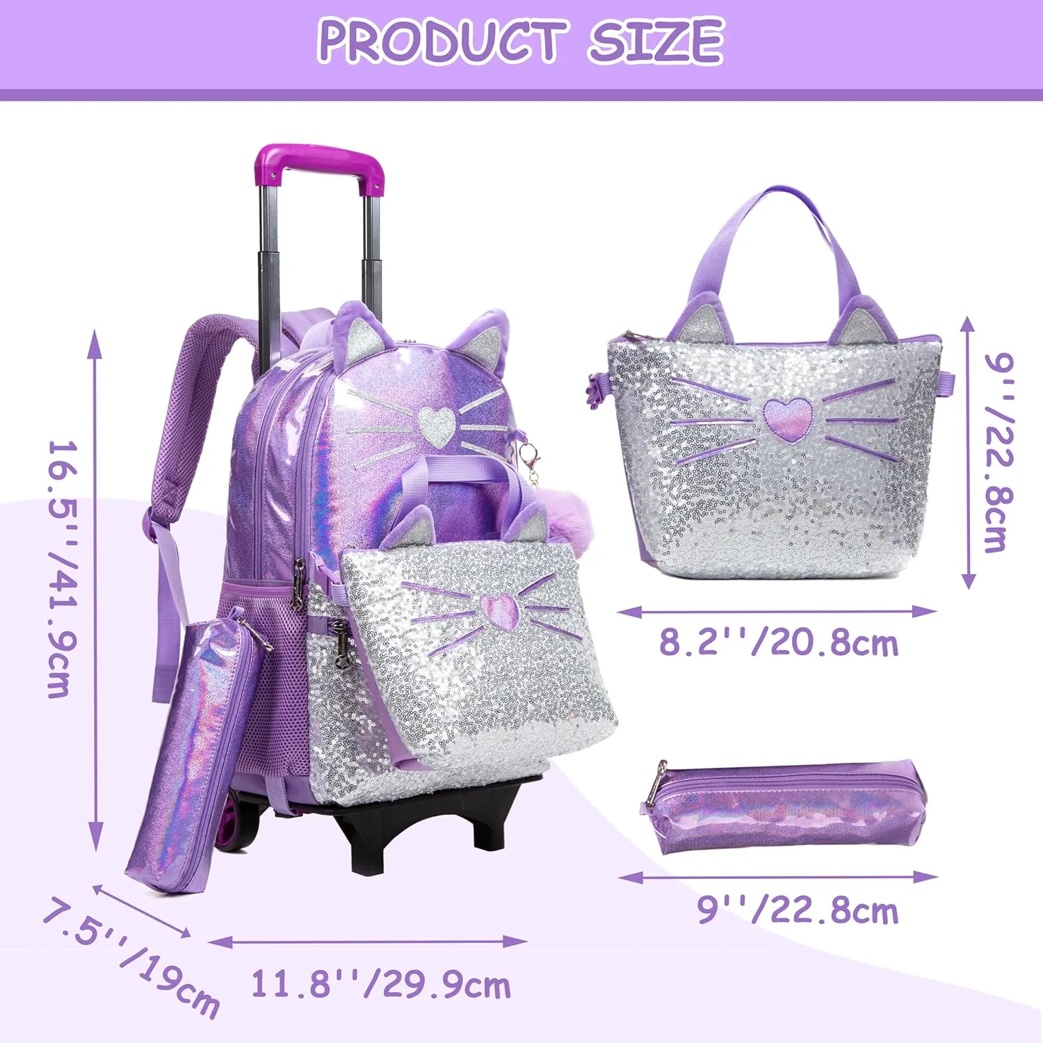Rolling Backpack with Wheels for Kids, School & Travel