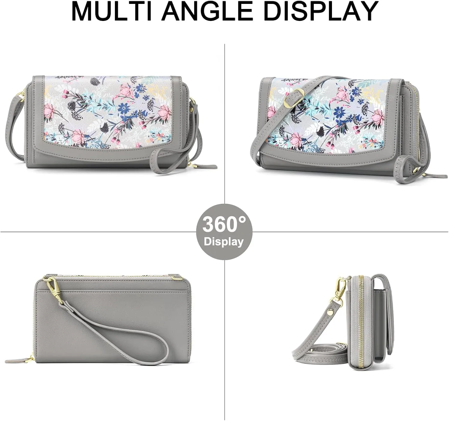 RONSIN Purse Wallet Anti Theft and RFID Blocking Small Leather Wallet Clutch Purses for Women