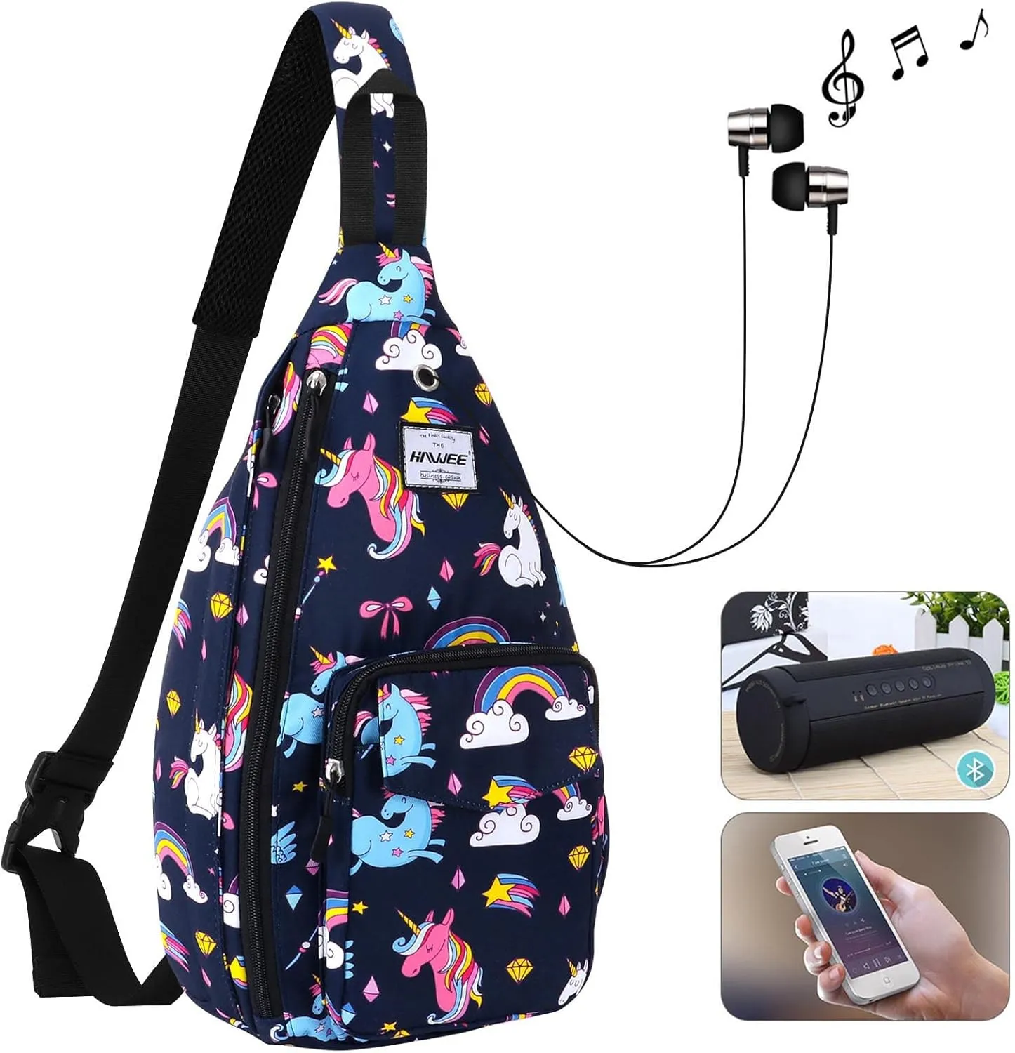 Rope Sling Bag for Women Men Casual Cross Body Daypack Backpack Adjustable Strap Water Repellent for Travel/Sport