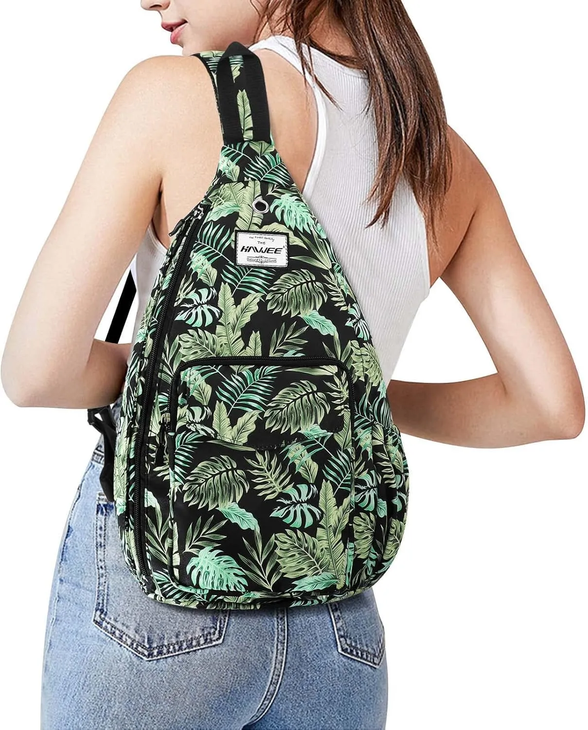 Rope Sling Bag for Women Men Casual Cross Body Daypack Backpack Adjustable Strap Water Repellent for Travel/Sport