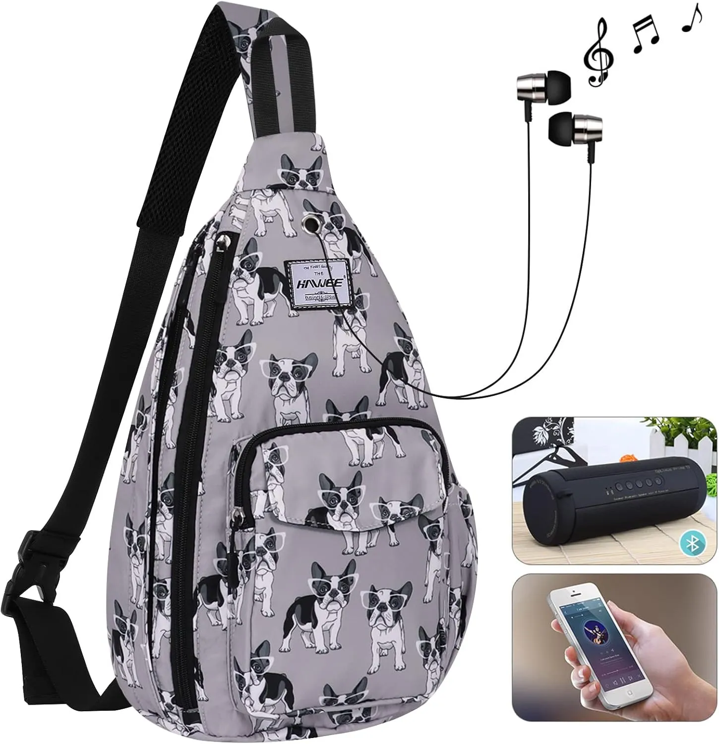 Rope Sling Bag for Women Men Casual Cross Body Daypack Backpack Adjustable Strap Water Repellent for Travel/Sport