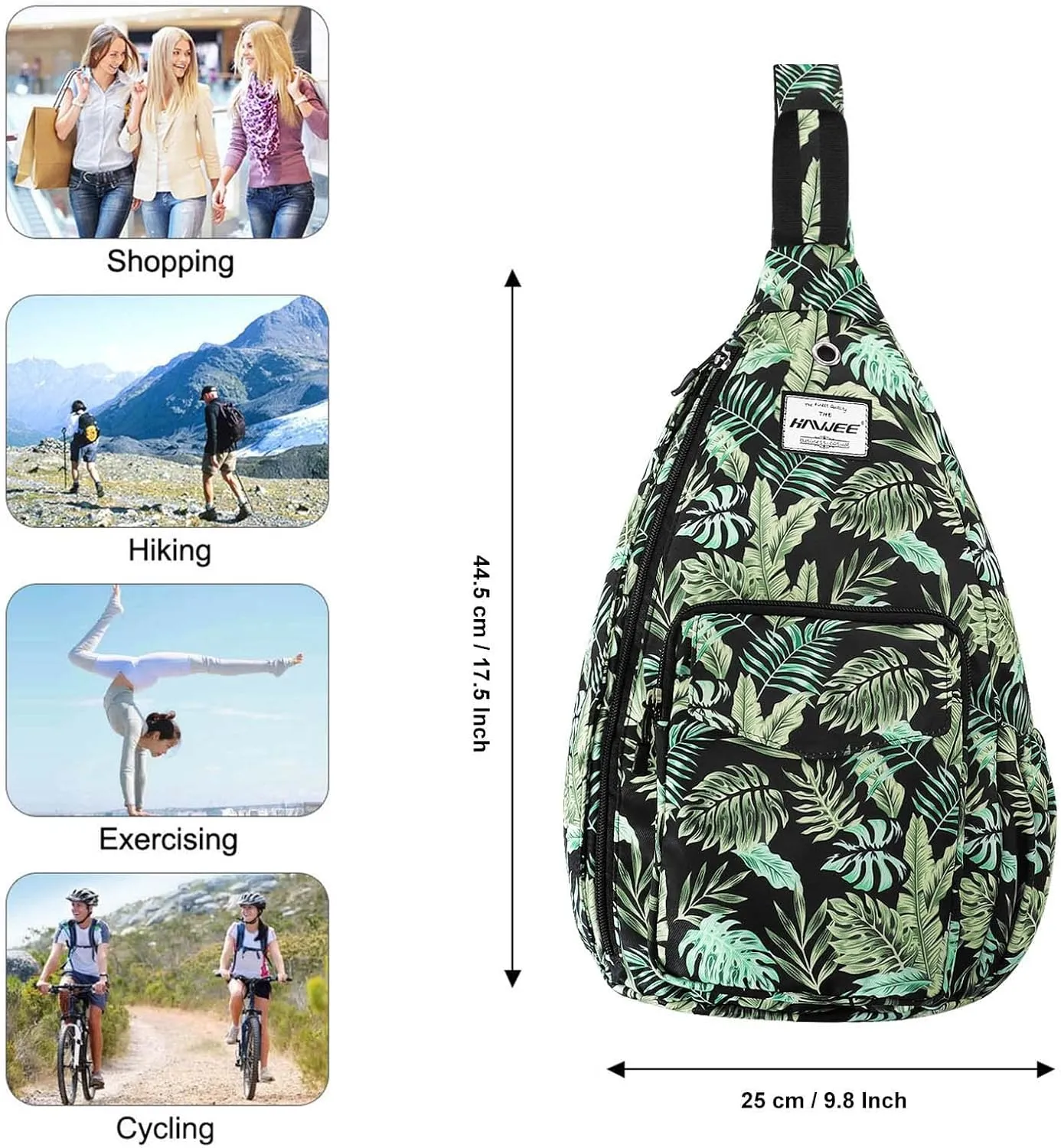 Rope Sling Bag for Women Men Casual Cross Body Daypack Backpack Adjustable Strap Water Repellent for Travel/Sport