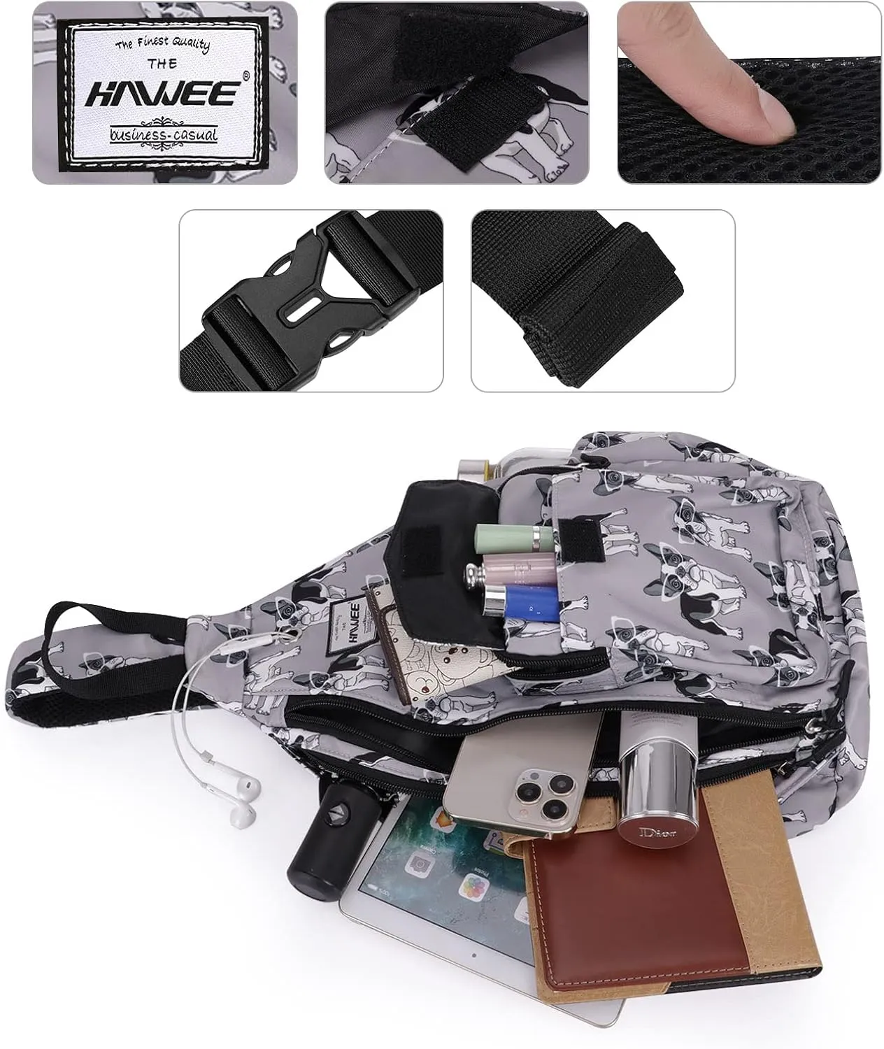 Rope Sling Bag for Women Men Casual Cross Body Daypack Backpack Adjustable Strap Water Repellent for Travel/Sport