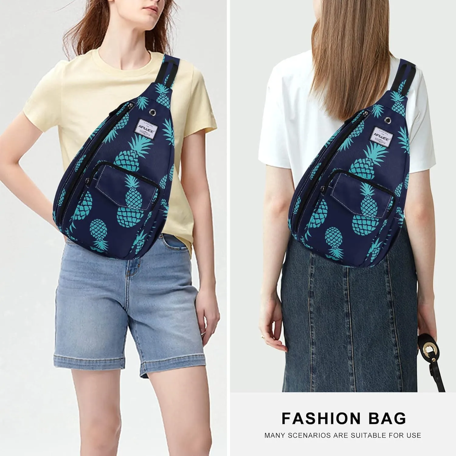 Rope Sling Bag for Women Men Casual Cross Body Daypack Backpack Adjustable Strap Water Repellent for Travel/Sport