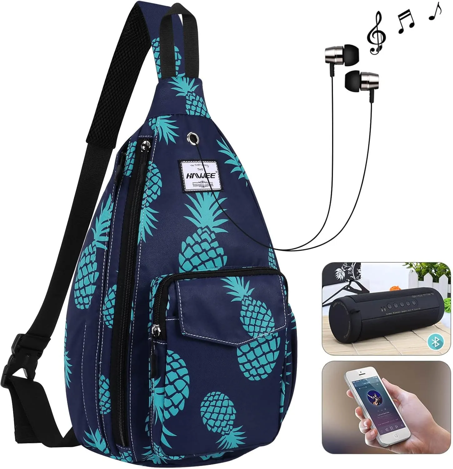Rope Sling Bag for Women Men Casual Cross Body Daypack Backpack Adjustable Strap Water Repellent for Travel/Sport