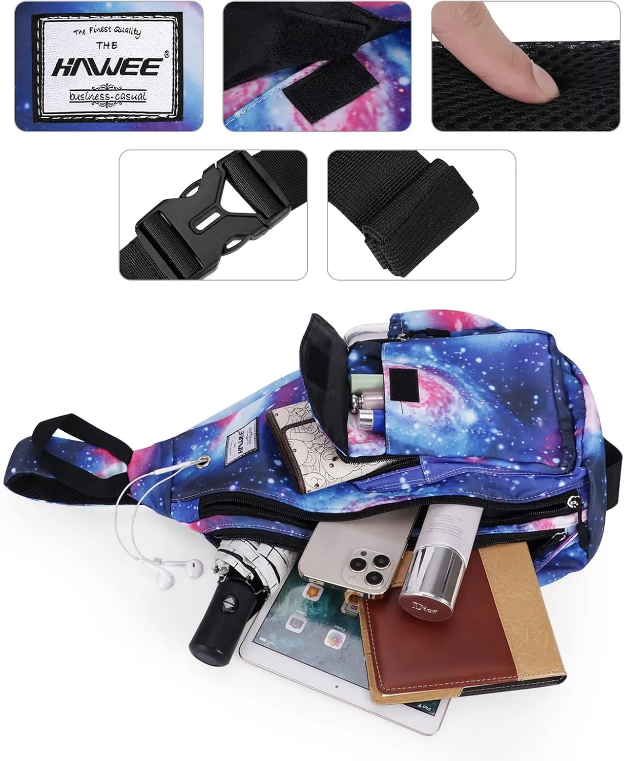 Rope Sling Bag for Women Men Casual Cross Body Daypack Backpack Adjustable Strap Water Repellent for Travel/Sport