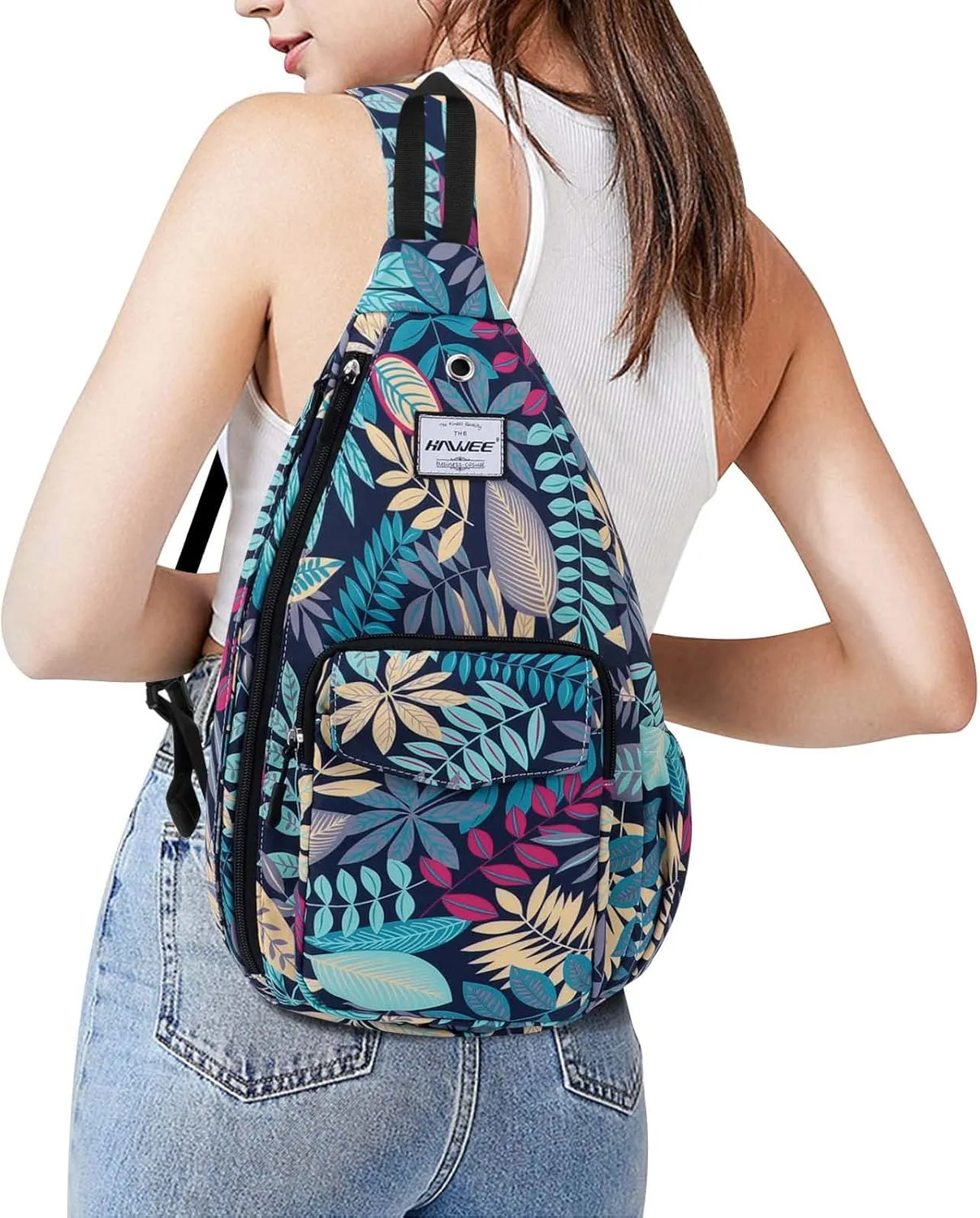Rope Sling Bag for Women Men Casual Cross Body Daypack Backpack Adjustable Strap Water Repellent for Travel/Sport