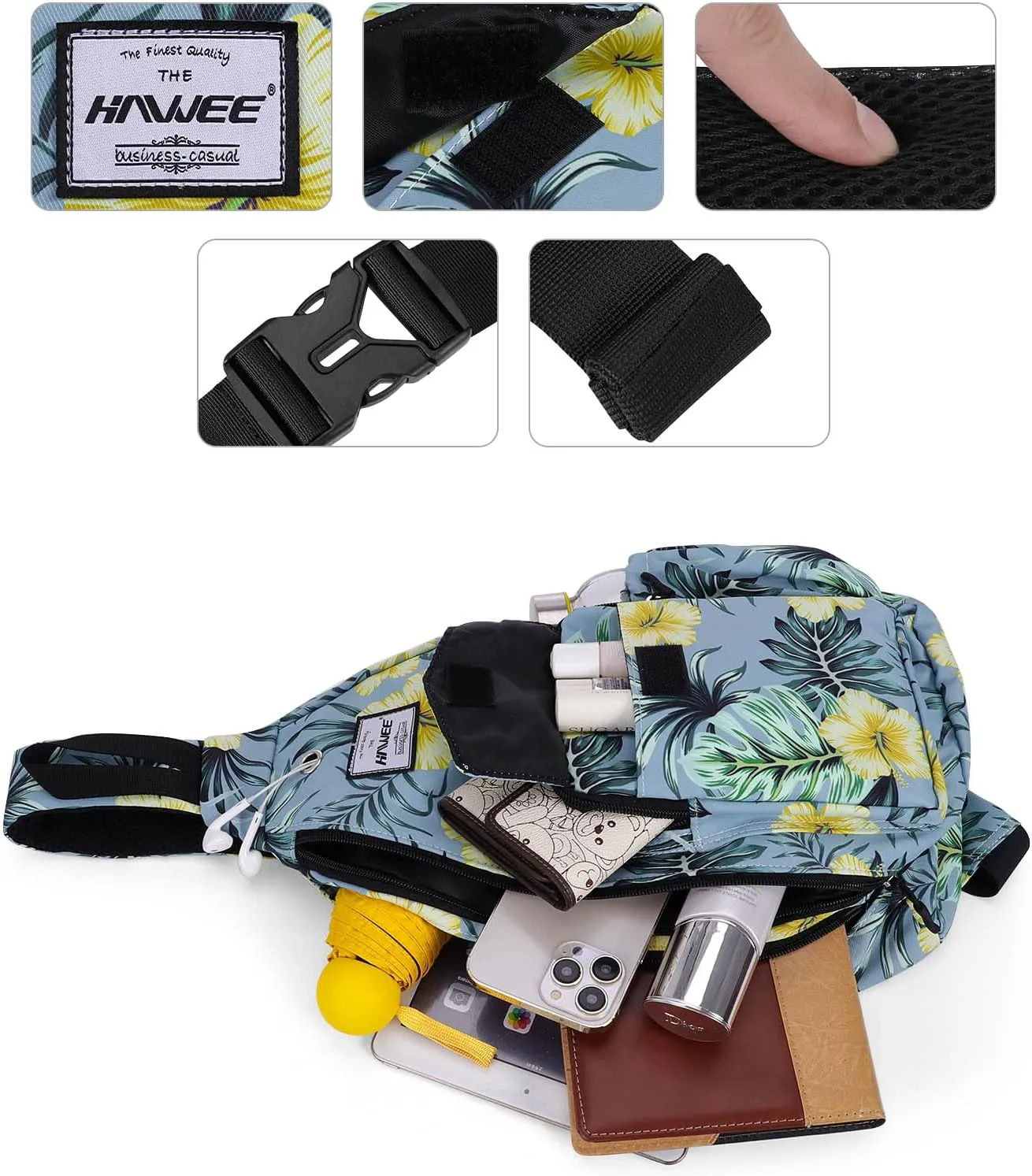 Rope Sling Bag for Women Men Casual Cross Body Daypack Backpack Adjustable Strap Water Repellent for Travel/Sport