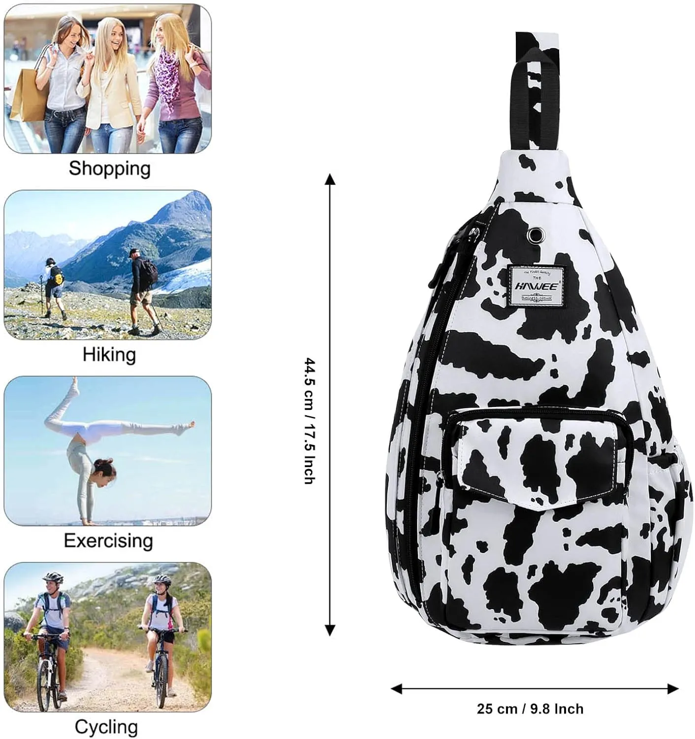 Rope Sling Bag for Women Men Casual Cross Body Daypack Backpack Adjustable Strap Water Repellent for Travel/Sport